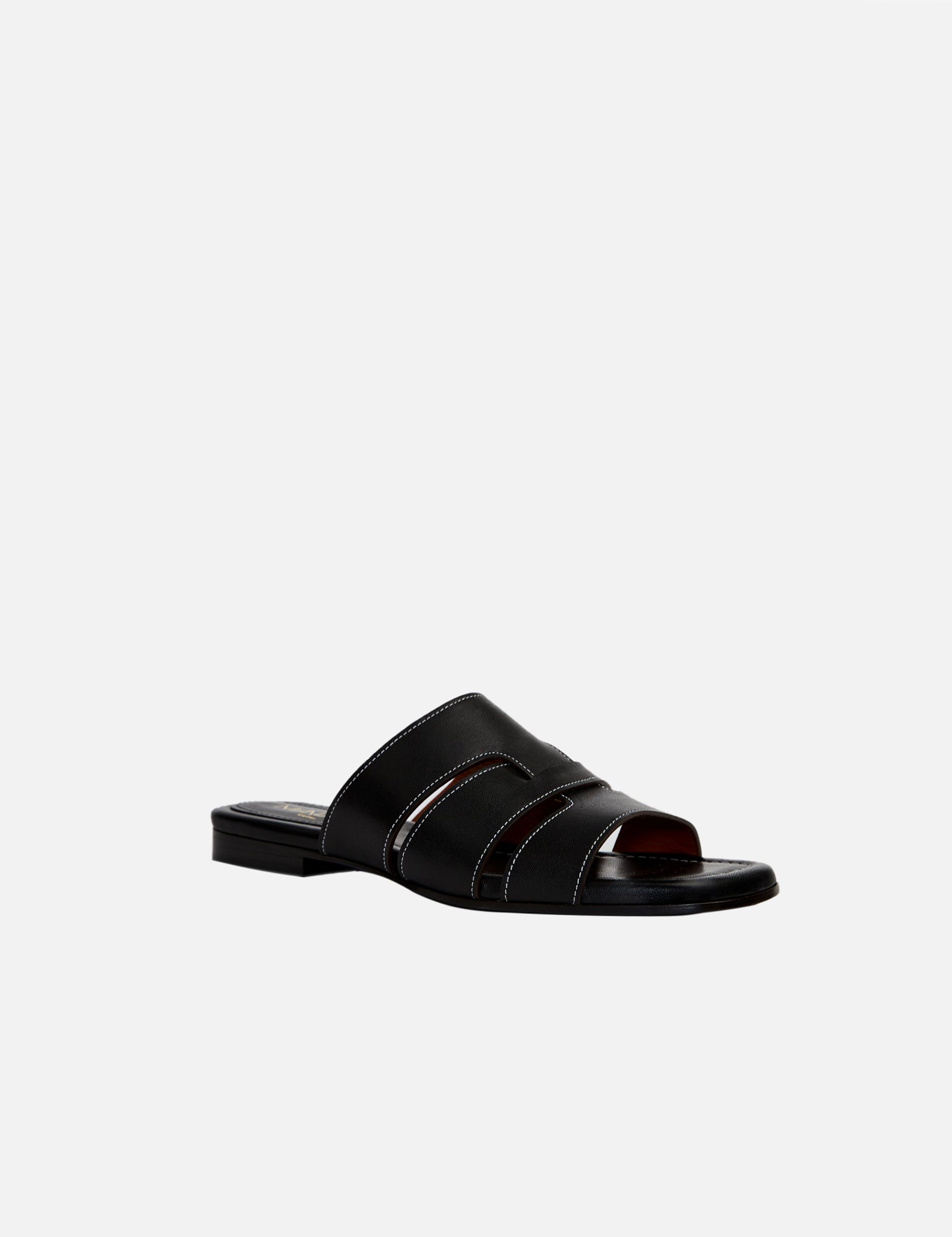 15 Woven Leather Slippers Black Soft 2