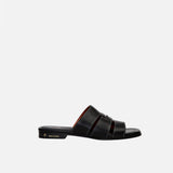 15 Woven Leather Slippers Black Soft