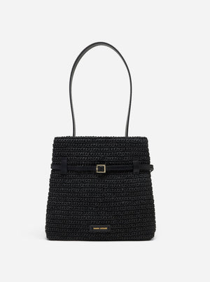 Mini Tote du Jour Black Crochet