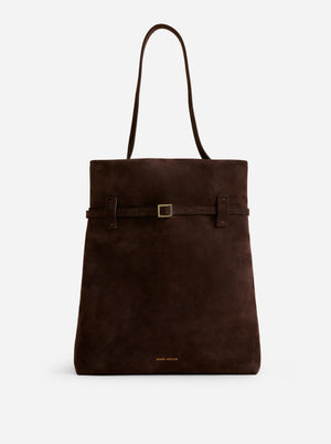 Tote du Jour Deep Brown Suede