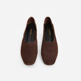 Manu Ballet Flats Deep Brown Suede Front