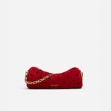 Mini Cylinder Perforated Red Suede