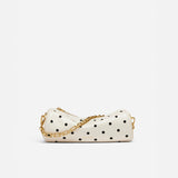 Mini Cylinder Perforated Ecru High Gloss & Black Suede