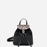 Mini Backpack Snake Embossed & Black Soft