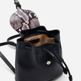 Mini Backpack Snake Embossed & Black Soft
