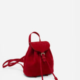 Mini Backpack Red Suede
