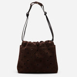 Romy Pouch Perforated Deep Brown Suede