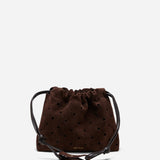Romy Pouch Perforated Deep Brown Suede