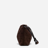 Romy Pouch Perforated Deep Brown Suede