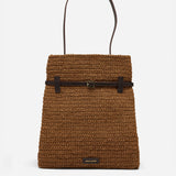 2026157 Tote du Jour Bitter Brown Crochet & Bitter Brown Soft Calf Leather
