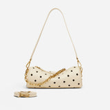 MINI CYLINDER PERFORATED SOFT CALF LEATHER VANILLA 