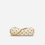 MINI CYLINDER PERFORATED SOFT CALF LEATHER VANILLA 