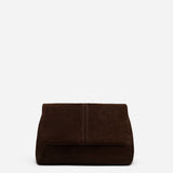 THE FOLD BAG SUEDE LEATHER DEEP BROWN 
