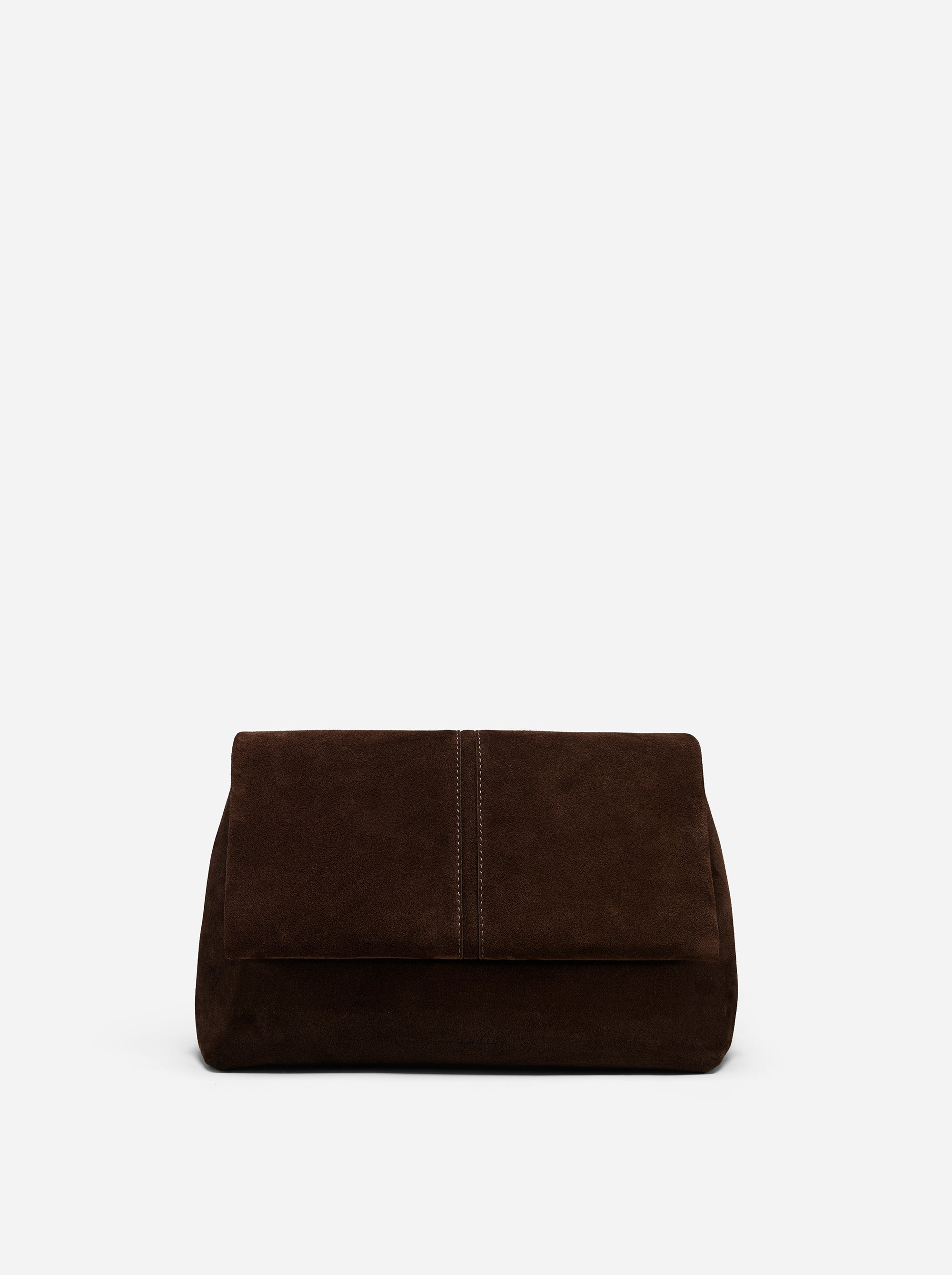 THE FOLD BAG SUEDE LEATHER DEEP BROWN 