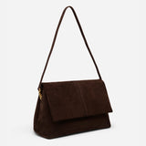 THE FOLD BAG SUEDE LEATHER DEEP BROWN 