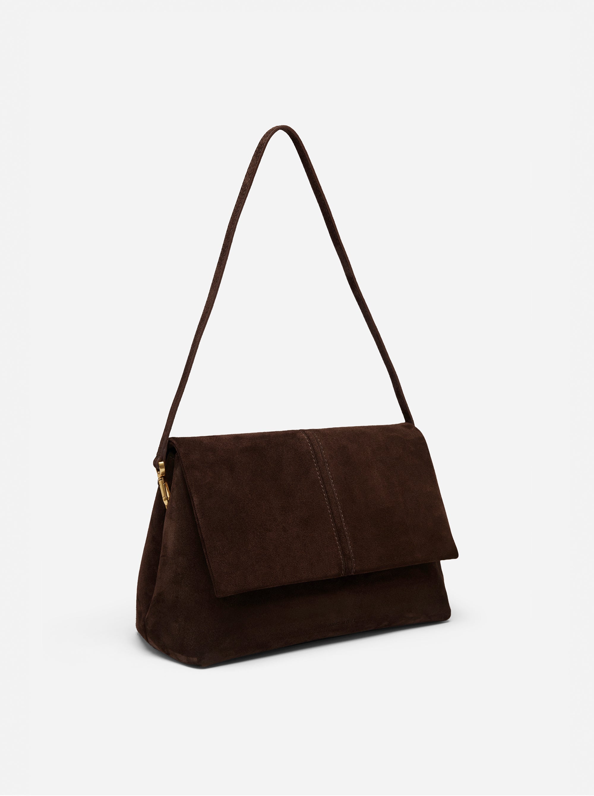 THE FOLD BAG SUEDE LEATHER DEEP BROWN 