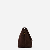 THE FOLD BAG SUEDE LEATHER DEEP BROWN 