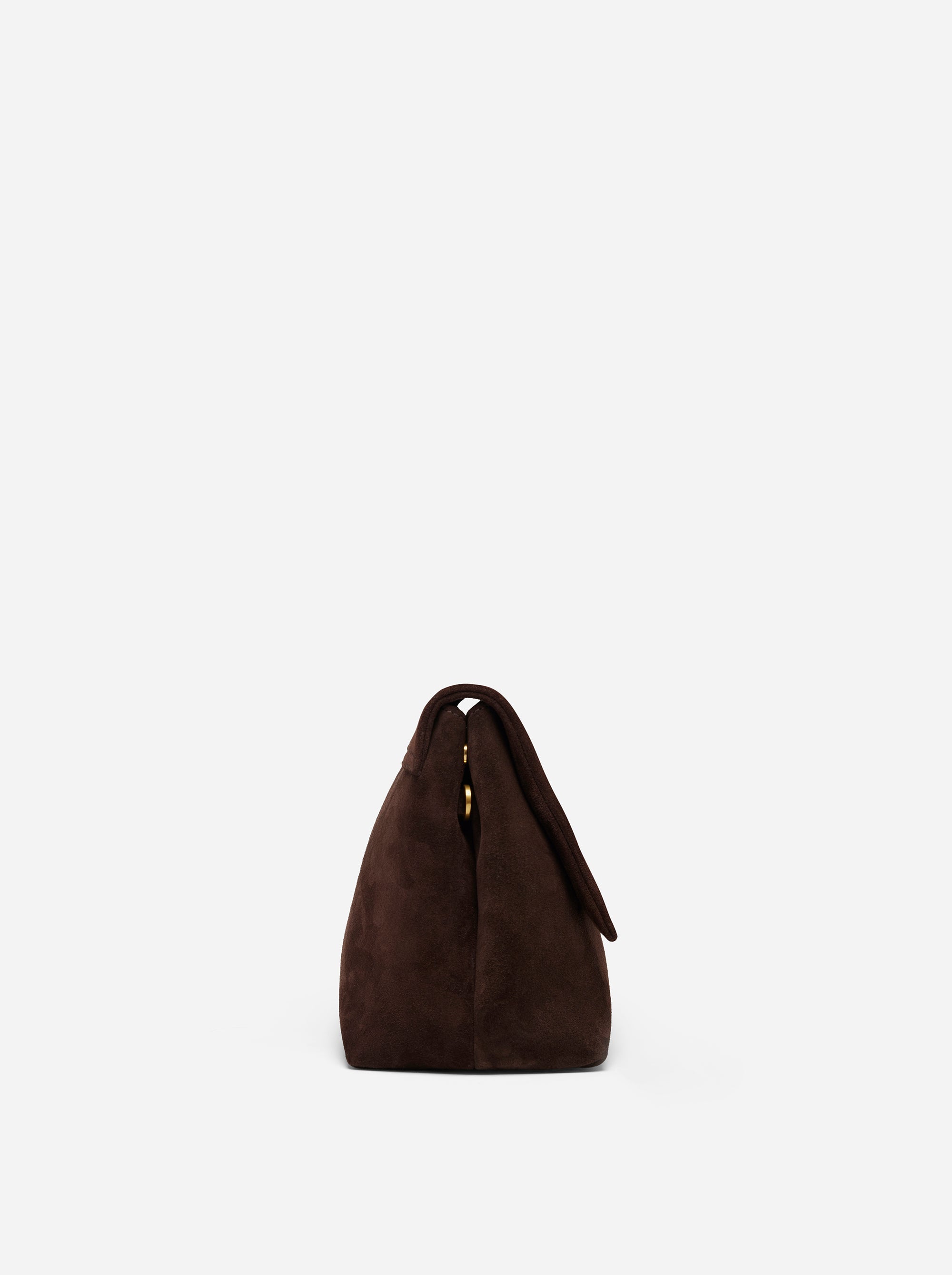 THE FOLD BAG SUEDE LEATHER DEEP BROWN 