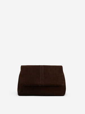 The Fold Bag Deep Brown Suede