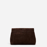 THE FOLD BAG SUEDE LEATHER DEEP BROWN 