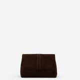 THE MINI FOLD BAG  SUEDE LEATHER DEEP BROWN