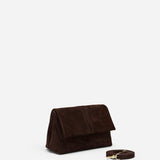 THE MINI FOLD BAG  SUEDE LEATHER DEEP BROWN