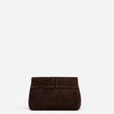 THE MINI FOLD BAG  SUEDE LEATHER DEEP BROWN
