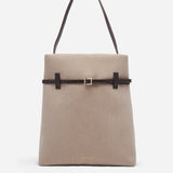 Tote du Jour Beige Canvas & Bitter Brown Front