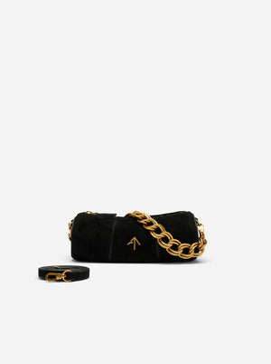 XX Mini Cylinder Black Suede