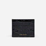 Manu Cardholder Black Croc Embossed