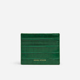 Manu Cardholder Green Croc Embossed