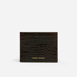 Manu Cardholder Deep Brown Croc Embossed