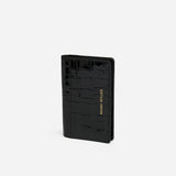 Manu Cardholder Black Croc Embossed