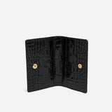 Manu Cardholder Black Croc Embossed