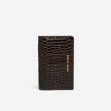 Manu Cardholder Deep Brown Croc Embossed