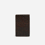 Manu Cardholder Deep Brown Croc Embossed