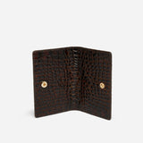 Manu Cardholder Deep Brown Croc Embossed