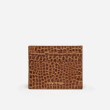 Manu Cardholder Mocha Croc Embossed