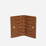 Manu Cardholder Mocha Croc Embossed