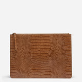 Manu Laptop Case Mocha Croc Embossed