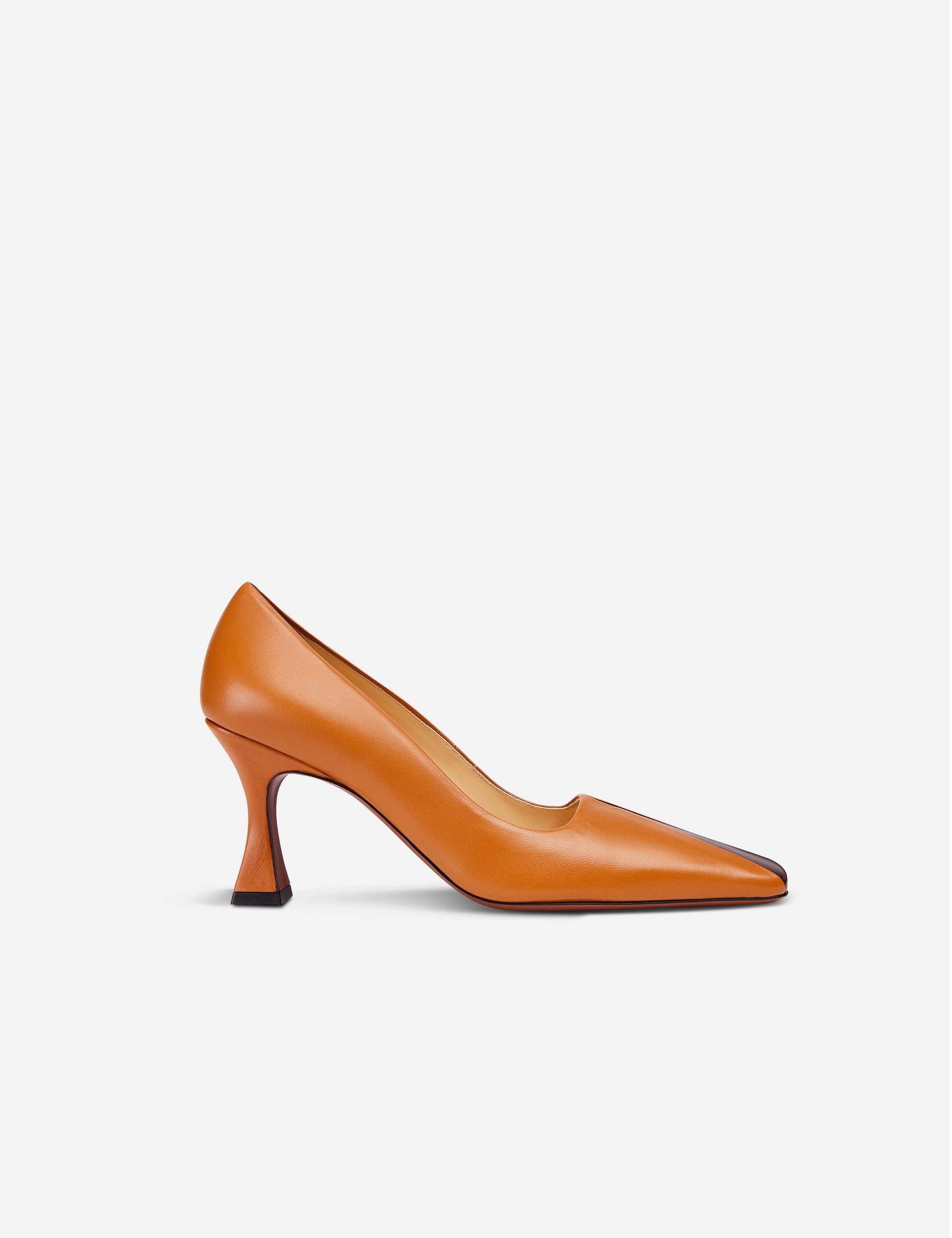 Duck Pumps Orange Camel & Cabarnet
 Side