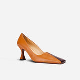 Duck Pumps Orange Camel & Cabarnet